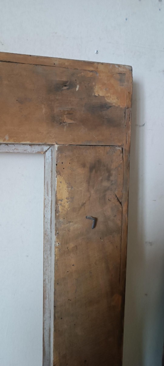Antica cornice dorata in legno stile rinascimento 88X69,5 CM-photo-2