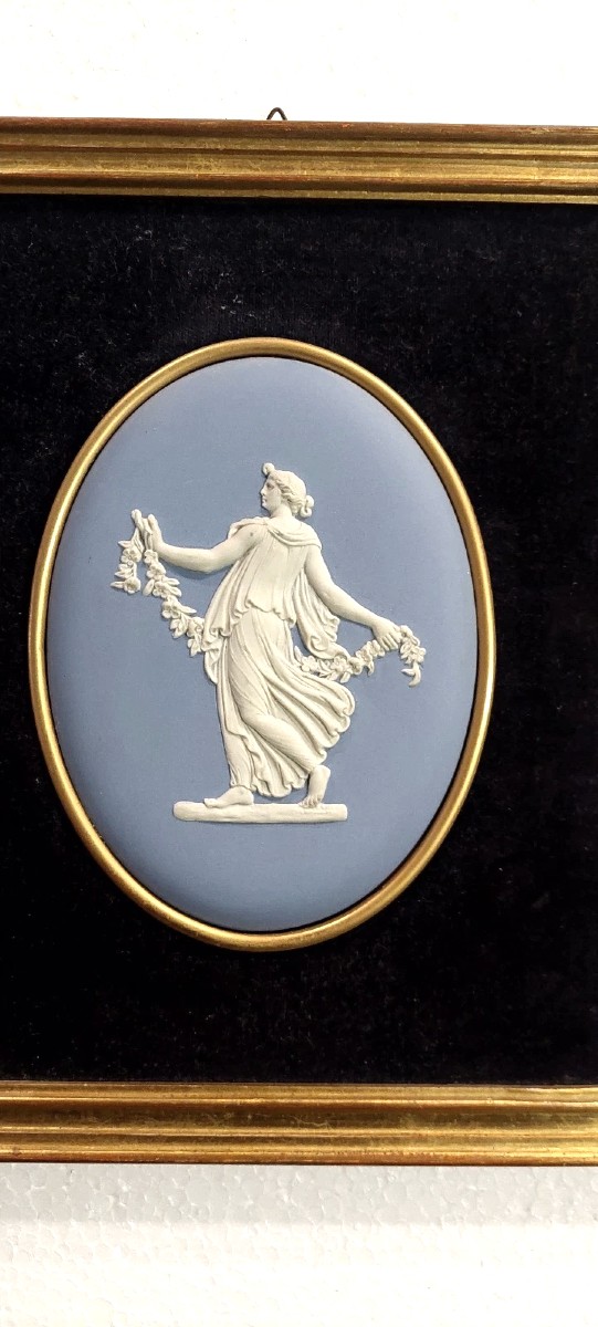 Grande Placca Wedgwood England Vintage Jasperware Biscuit La Danzatrice-photo-2
