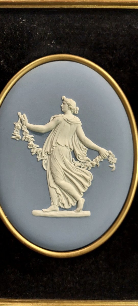 Grande Placca Wedgwood England Vintage Jasperware Biscuit La Danzatrice-photo-3