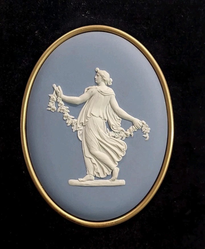 Grande Placca Wedgwood England Vintage Jasperware Biscuit La Danzatrice-photo-1