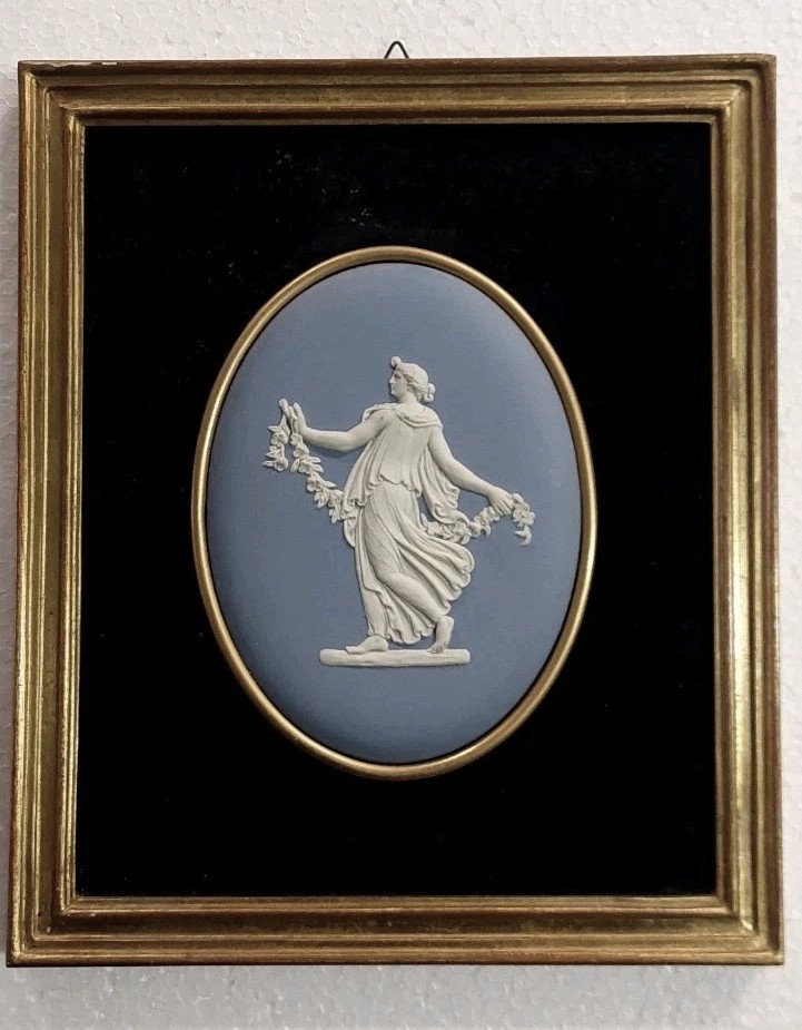 Grande Placca Wedgwood England Vintage Jasperware Biscuit La Danzatrice