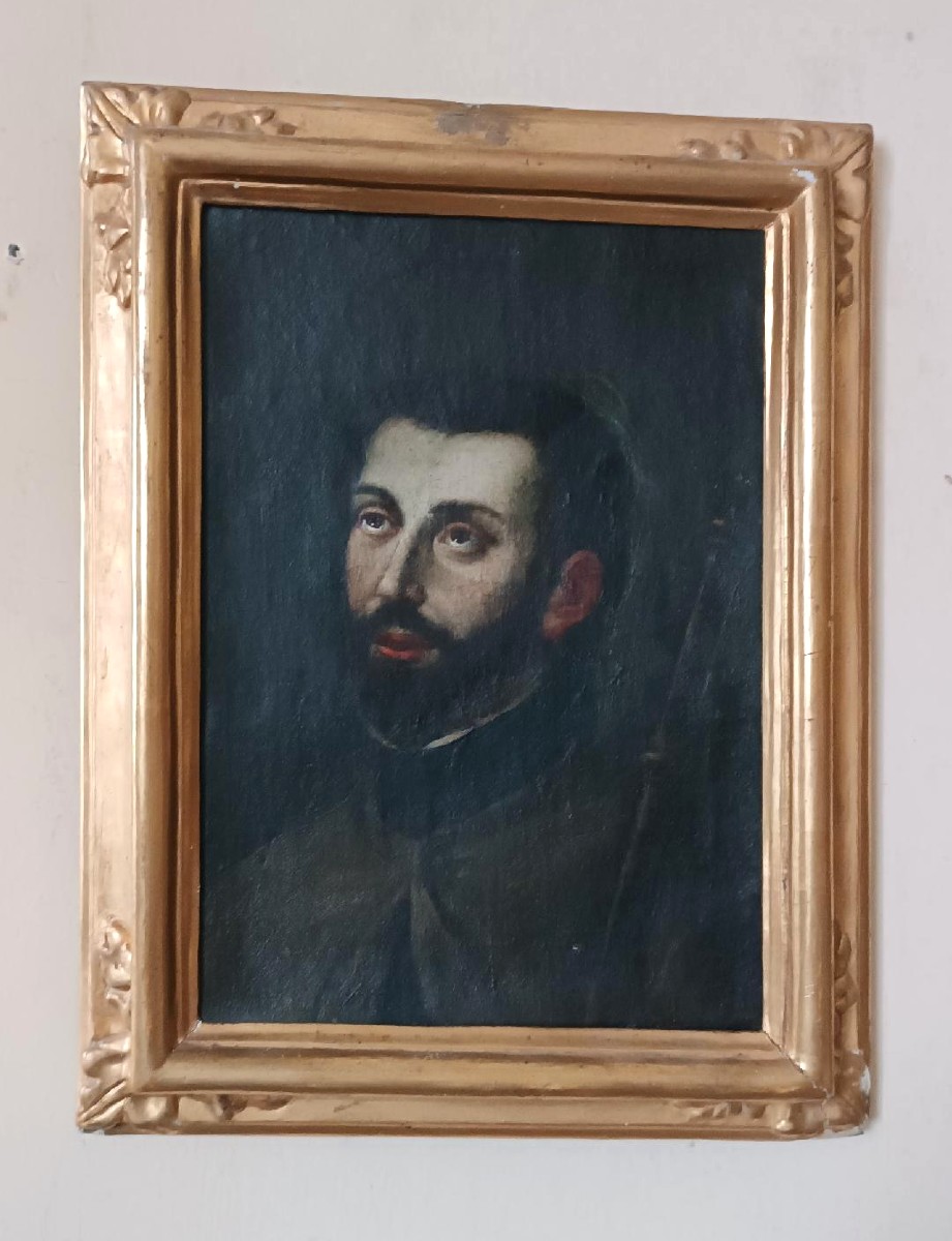 Antico dipinto ritratto san francesco saverio -scuola italiana fine XVII SECOLO-photo-2