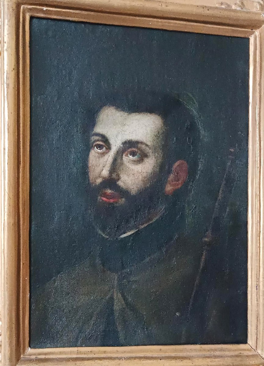 Antico dipinto ritratto san francesco saverio -scuola italiana fine XVII SECOLO-photo-3