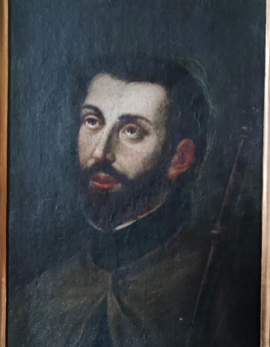 Antico dipinto ritratto san francesco saverio -scuola italiana fine XVII SECOLO-photo-4