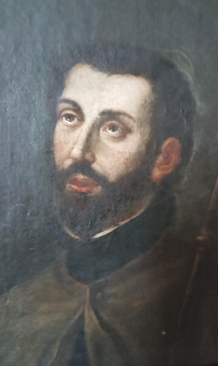Antico dipinto ritratto san francesco saverio -scuola italiana fine XVII SECOLO-photo-1