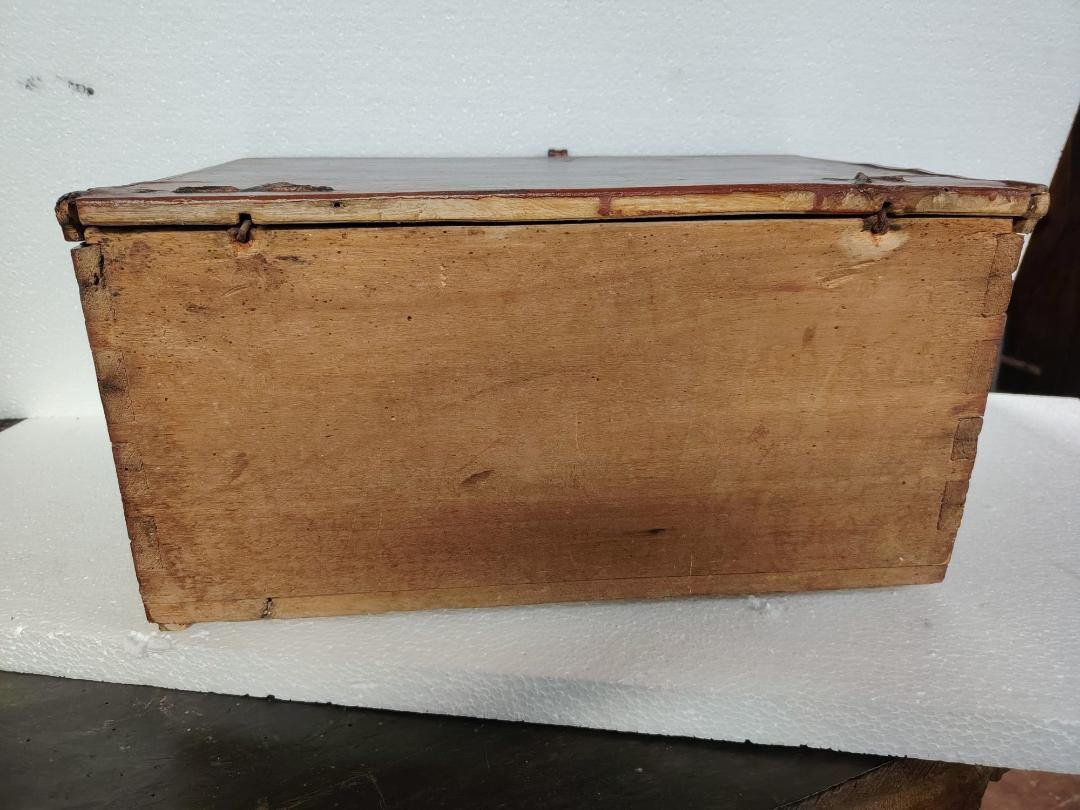 Antica scatola in legno inizi XVII secolo-photo-3