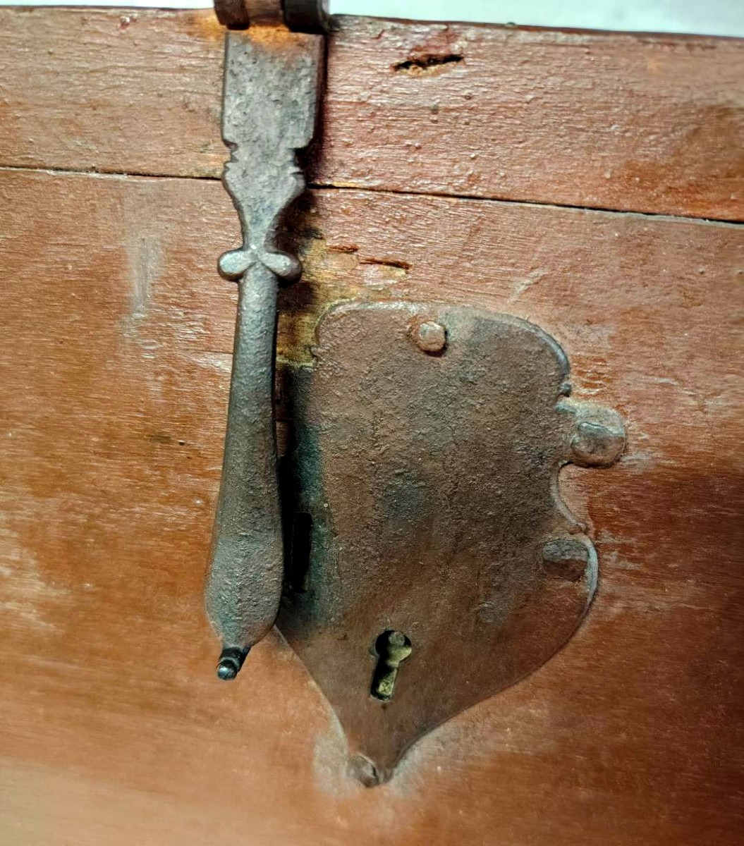 Antica scatola in legno inizi XVII secolo-photo-5
