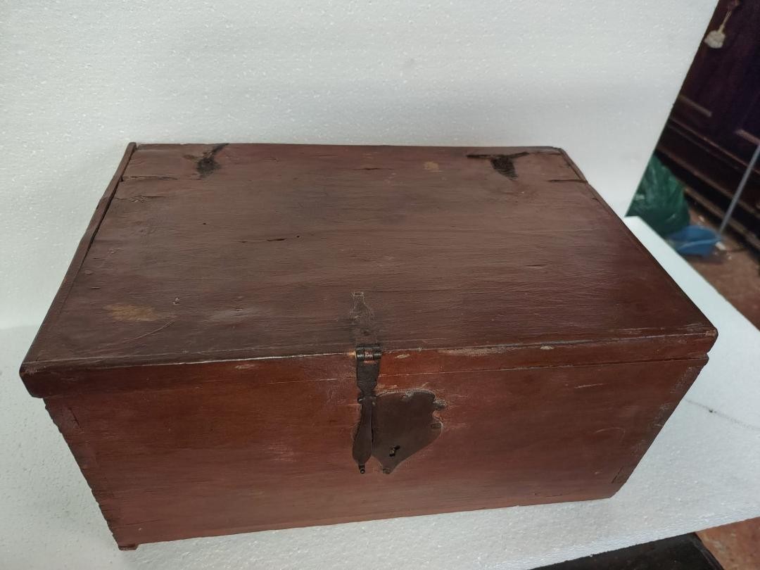 Antica scatola in legno inizi XVII secolo-photo-7
