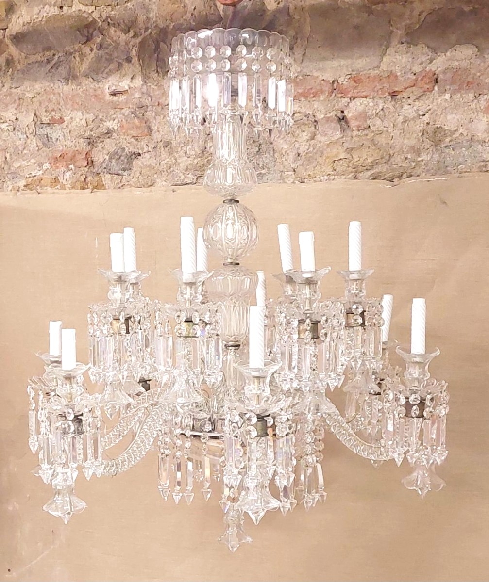 Grande lampadario di cristallo Francia anni '30/'40 -photo-2