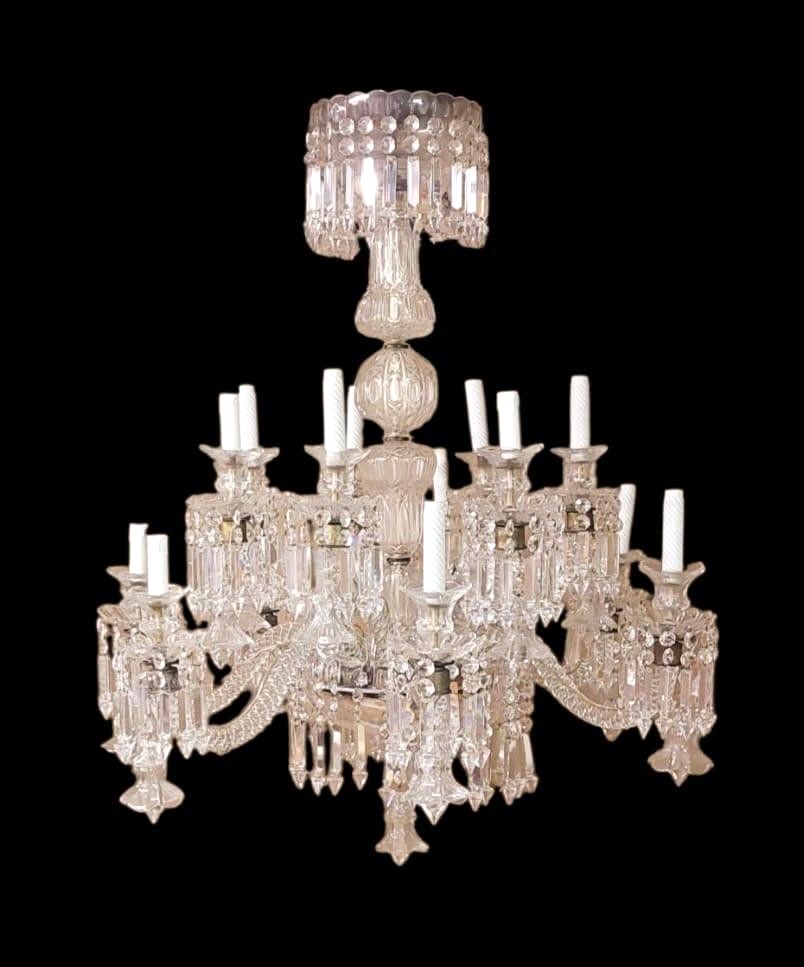 Grande lampadario di cristallo Francia anni '30/'40 -photo-4