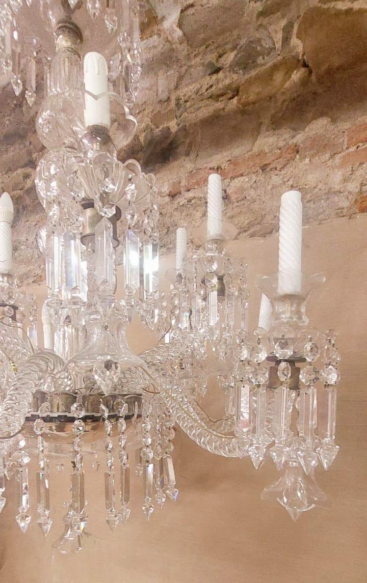 Grande lampadario di cristallo Francia anni '30/'40 -photo-4