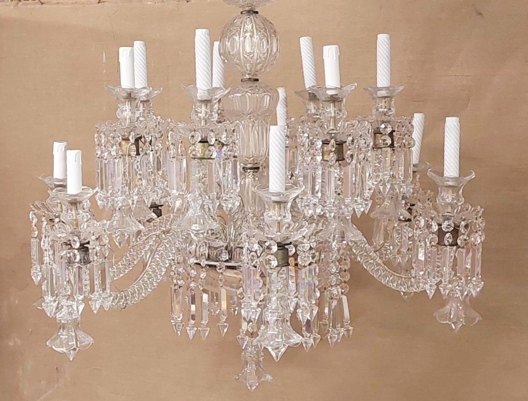 Grande lampadario di cristallo Francia anni '30/'40 -photo-7