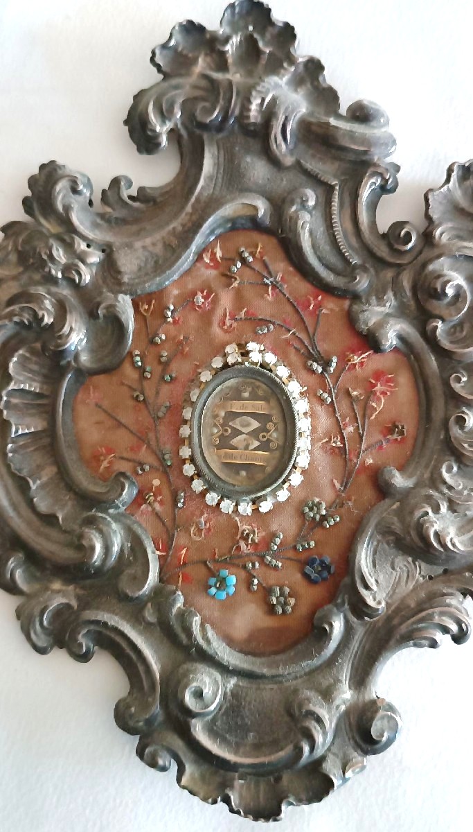 Antico Reliquiario in argento con reliquie 20x17 cm-photo-3