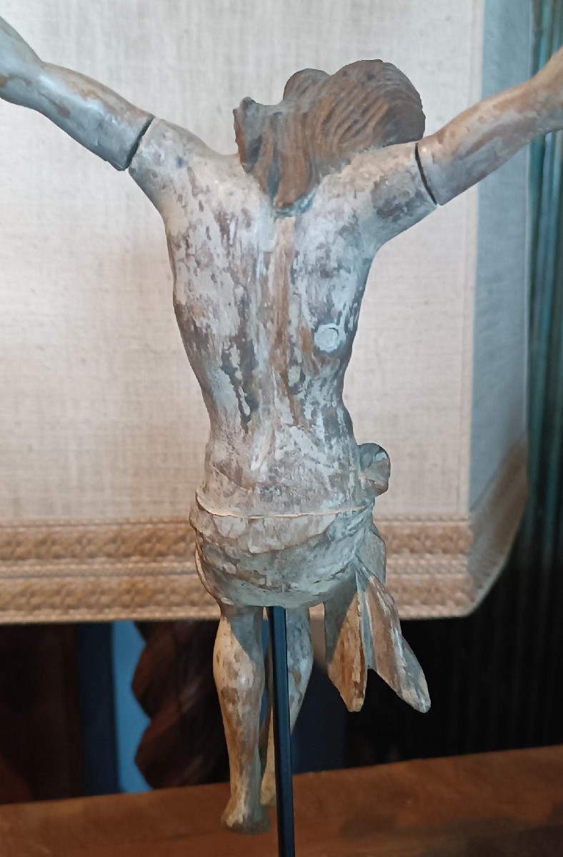 Antico cristo in legno policromo XVII secolo Italia-photo-6