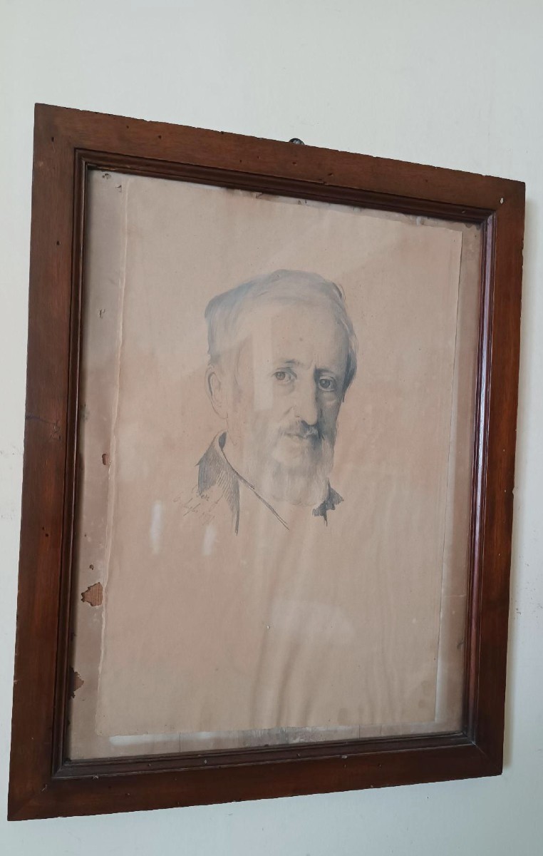 DISEGNO A MATITA SU CARTA - Ritratto di Cesare Altoviti - Antonio Ciseri 1871--photo-3