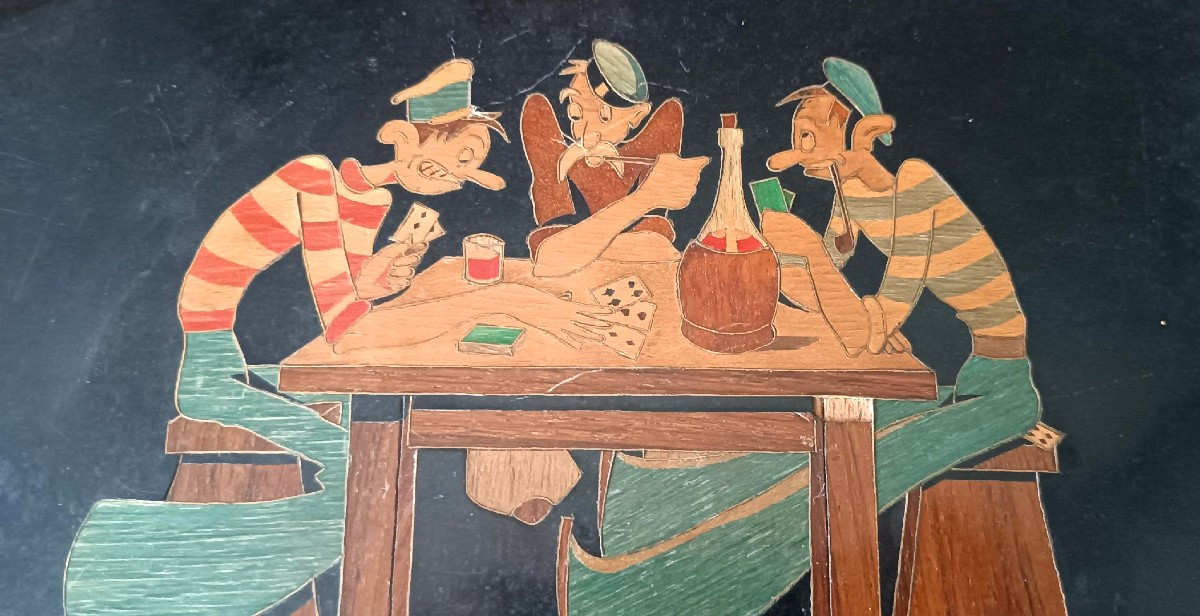 Scatola da gioco in legno intarsiato primi 900-photo-3