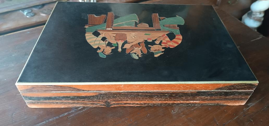 Scatola da gioco in legno intarsiato primi 900-photo-4