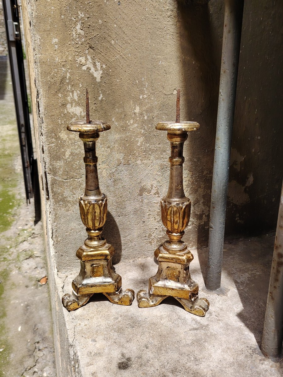 Coppia Candelieri antichi Luigi XVI  Argento E Mecca Originali-photo-7