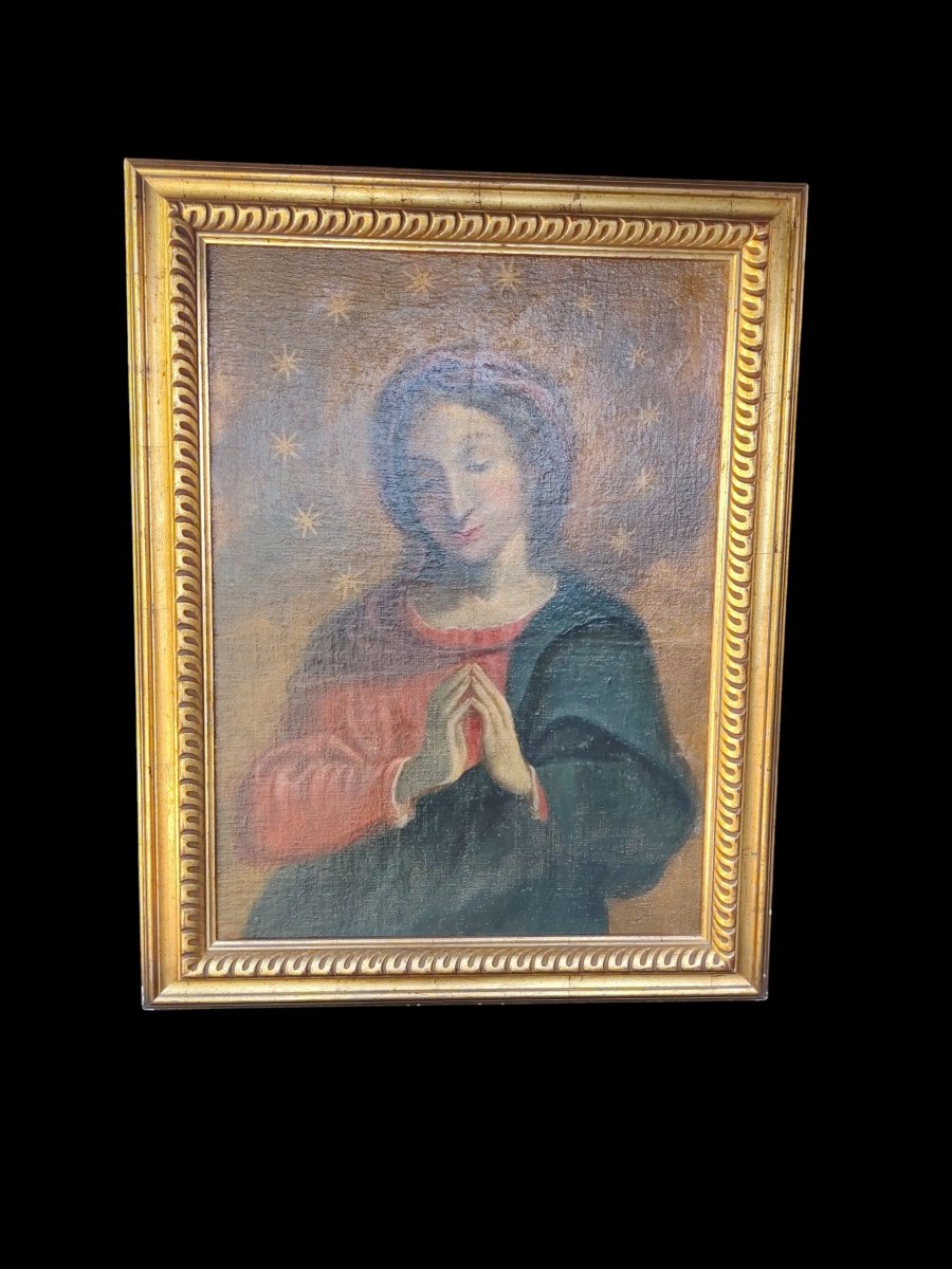 Olio Su Tela raffigurante madonna orante  XVII secolo-photo-2