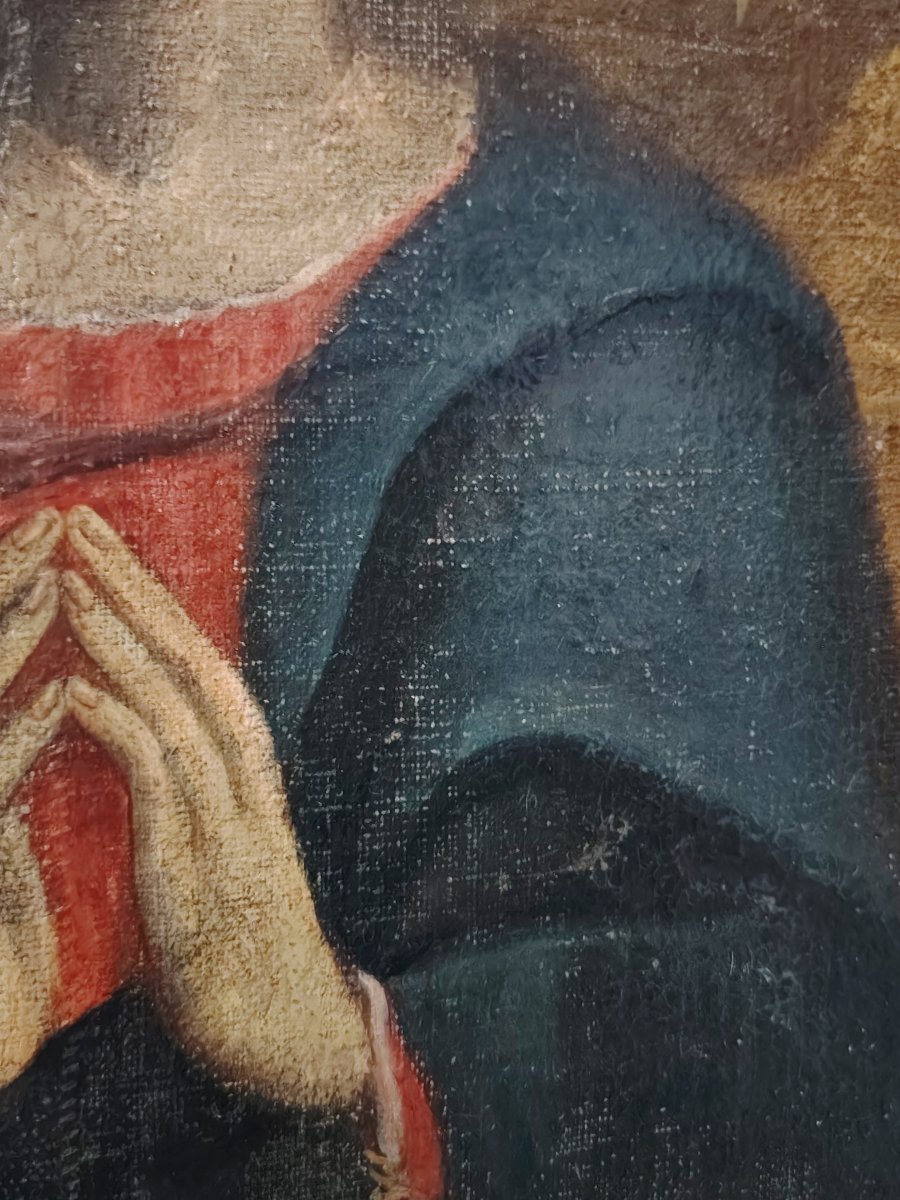 Olio Su Tela raffigurante madonna orante  XVII secolo-photo-3