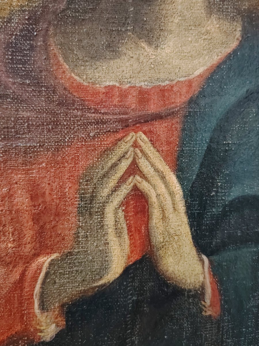 Olio Su Tela raffigurante madonna orante  XVII secolo-photo-4
