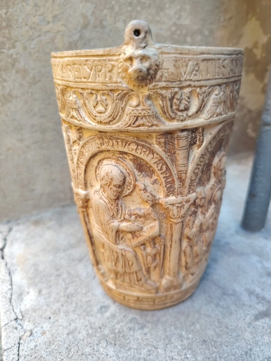 SECCHIELLO LITURGICO IN TERRACOTTA DI SIGNA PRIMI 900-photo-2