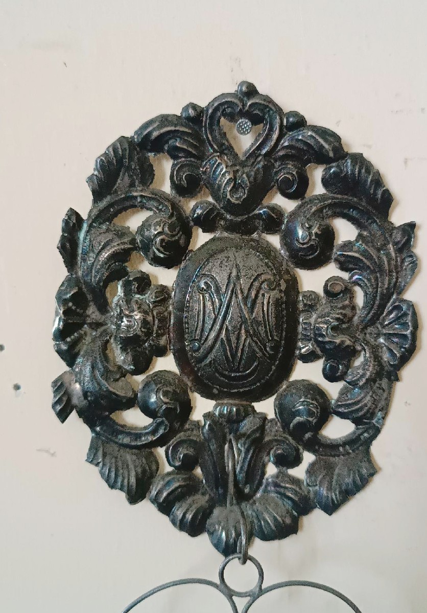 Artigianato italiano del XIX secolo. acquasantiera in argento con bacinella rimovibile.-photo-3