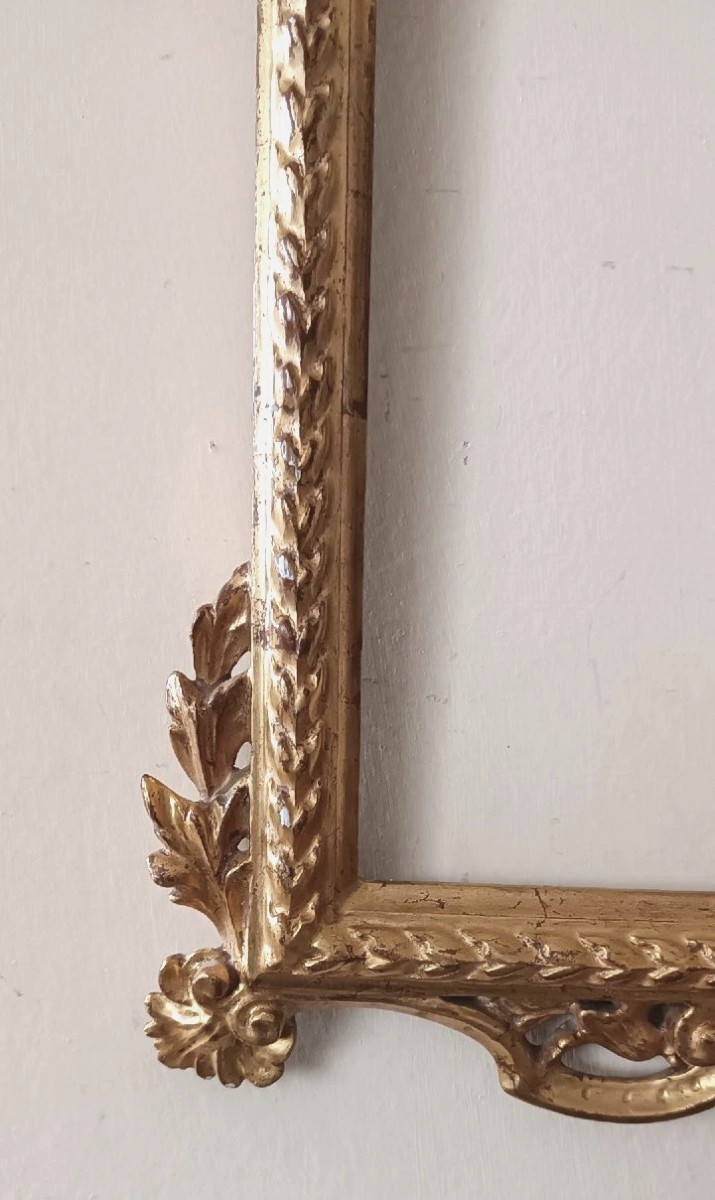 cornice in legno intagliato oro zecchino stile antico-photo-1