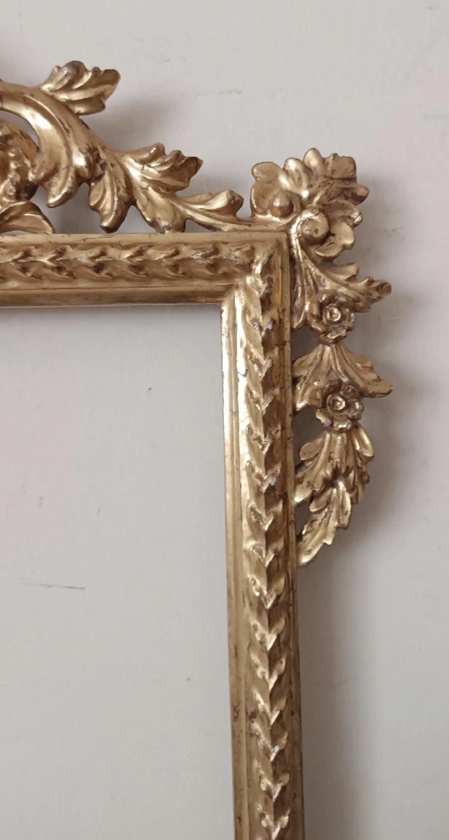 cornice in legno intagliato oro zecchino stile antico-photo-2