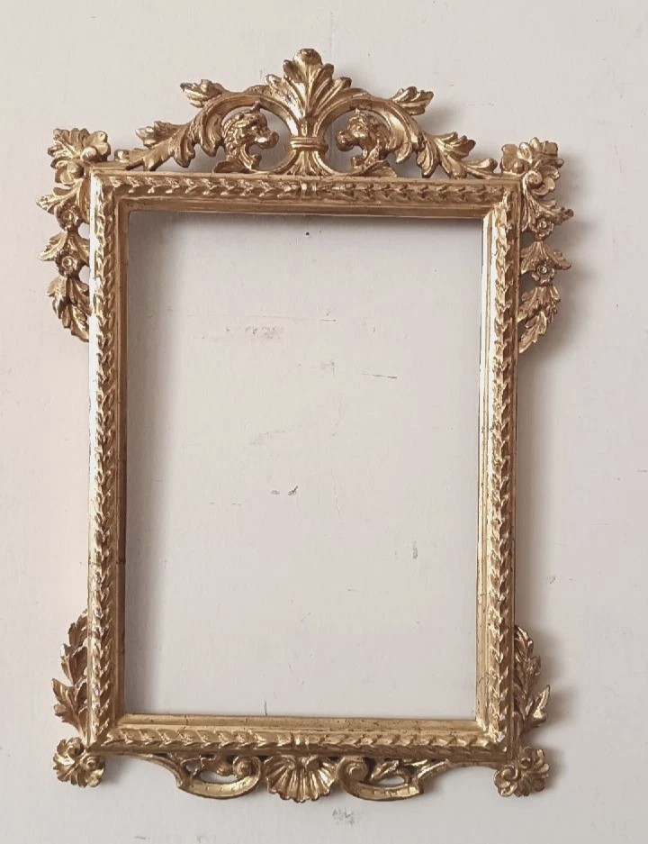cornice in legno intagliato oro zecchino stile antico
