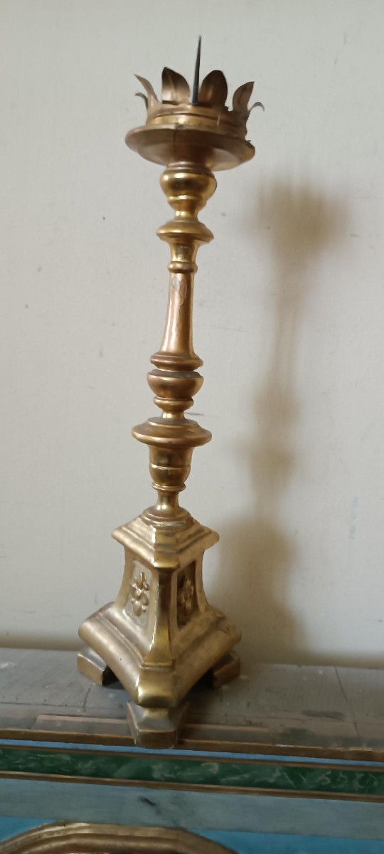 CANDELIERE ANTICO 700 TOSCANA legno dorato-photo-2