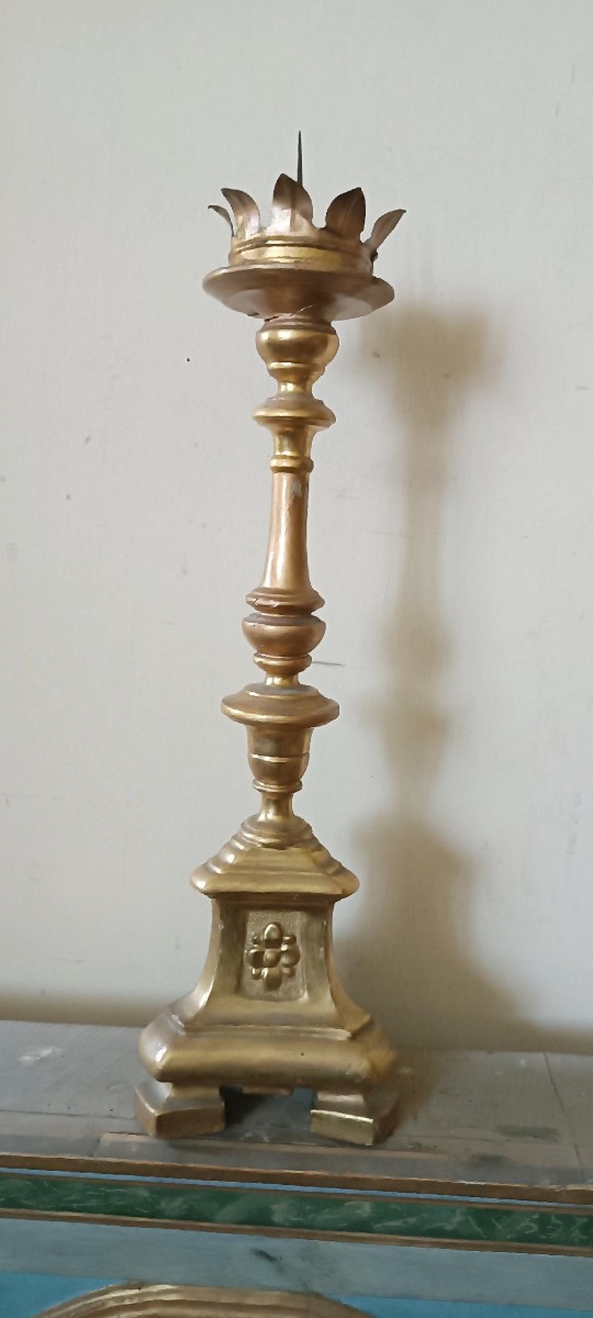 CANDELIERE ANTICO 700 TOSCANA legno dorato-photo-3