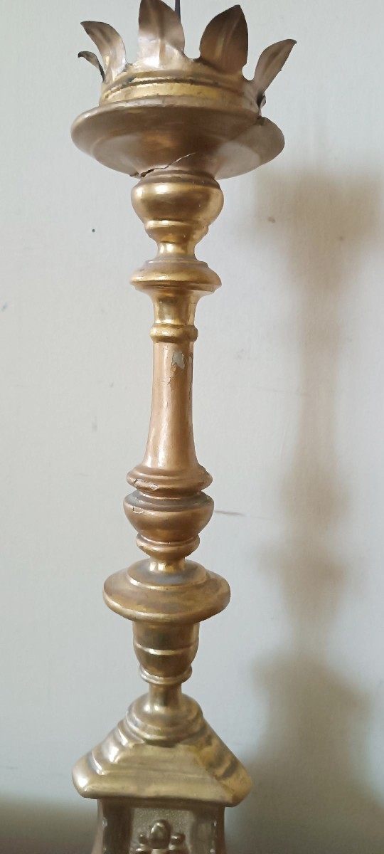 CANDELIERE ANTICO 700 TOSCANA legno dorato-photo-1
