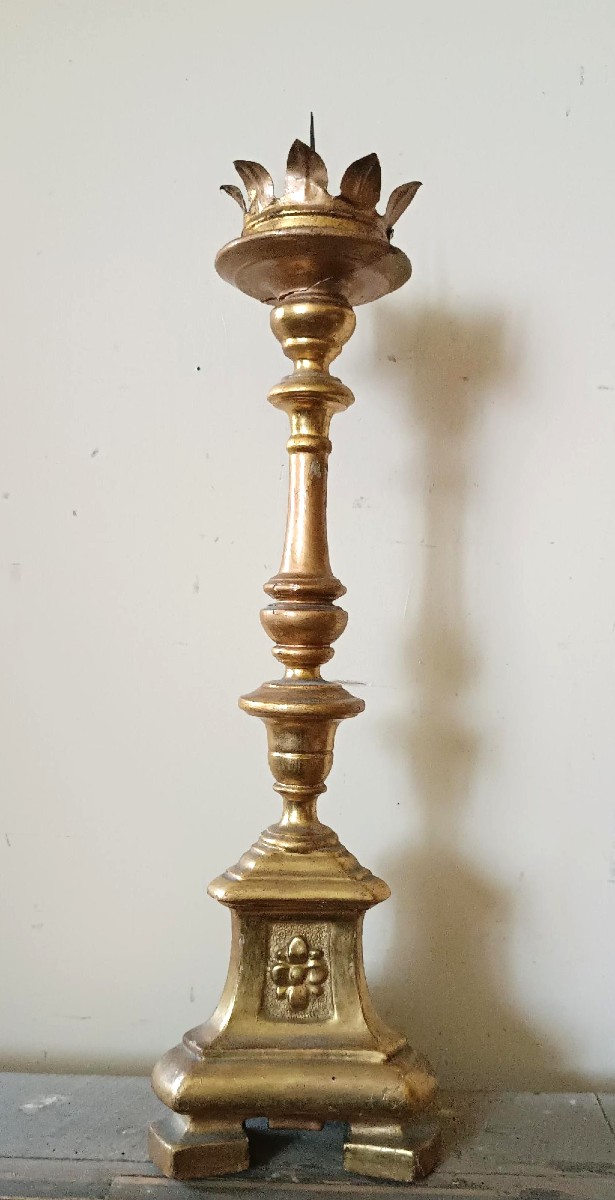 CANDELIERE ANTICO 700 TOSCANA legno dorato
