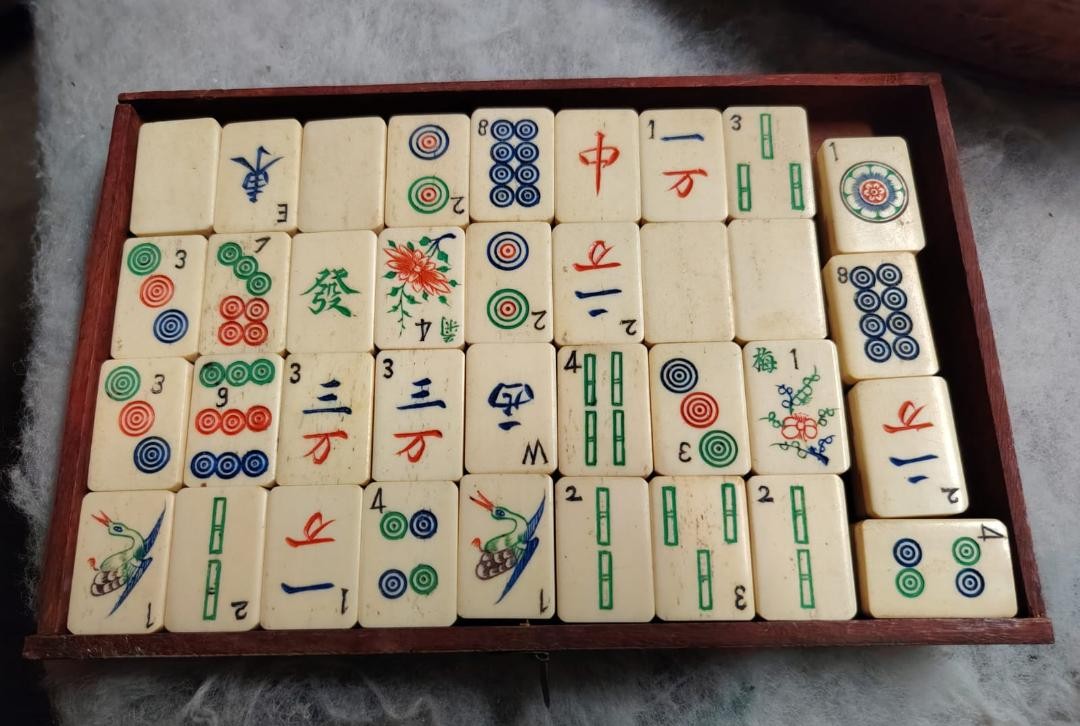 scatola antica set gioco mahjong primi 900-photo-2