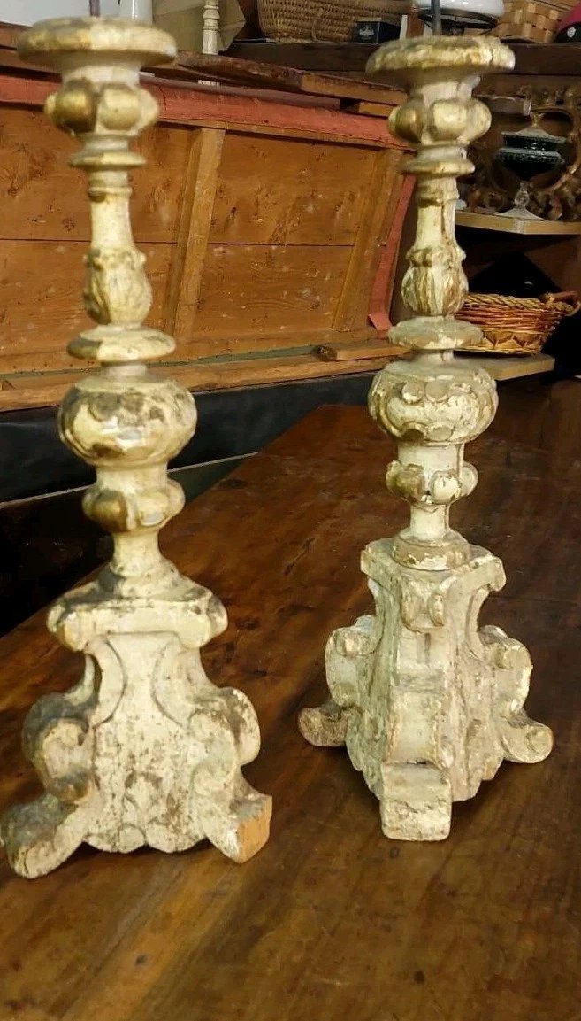 Antica coppia candelieri FINE XVII secolo Luigi XIV barocco-photo-4