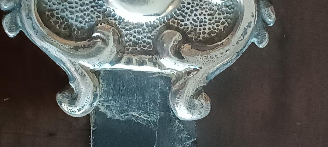 Antico crocifisso ,acquasantiera ,in argento XIX secolo Napoli-photo-2