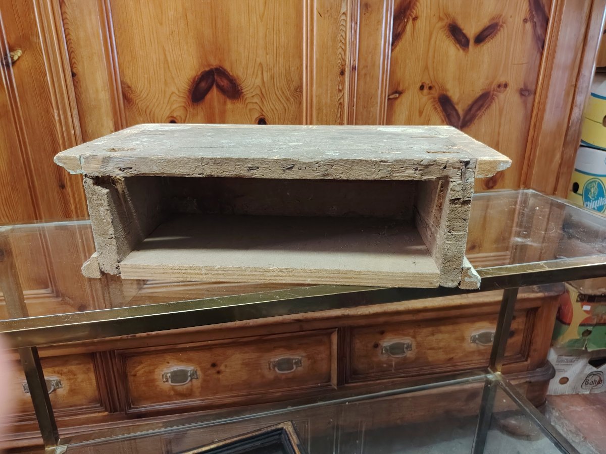 Antica base  in legno laccata e dipinta a finto marmo   XVIII secolo-photo-6