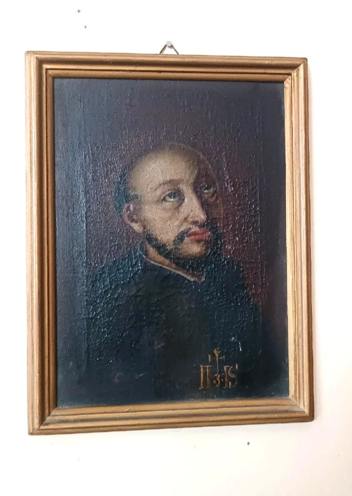 dipinto antico Sant'Ignazio di Loyola XVII \ XVIII secolo-photo-2