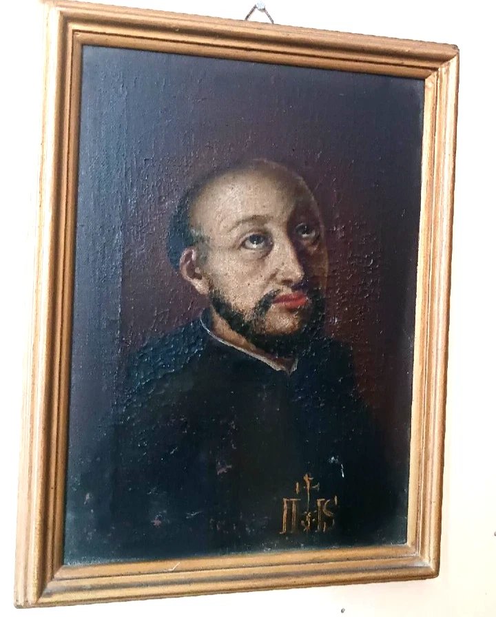 dipinto antico Sant'Ignazio di Loyola XVII \ XVIII secolo-photo-3