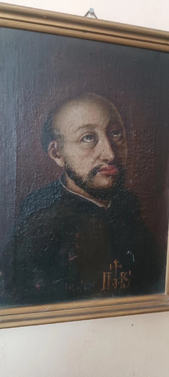 dipinto antico Sant'Ignazio di Loyola XVII \ XVIII secolo-photo-1