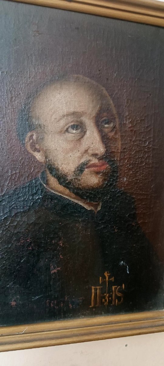 dipinto antico Sant'Ignazio di Loyola XVII \ XVIII secolo-photo-2