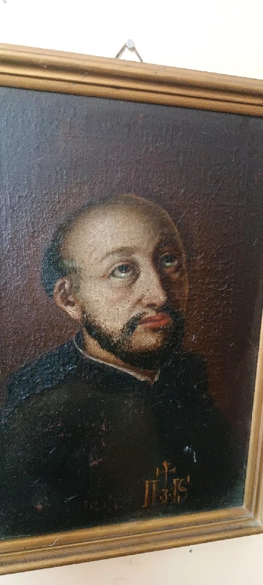 dipinto antico Sant'Ignazio di Loyola XVII \ XVIII secolo-photo-3