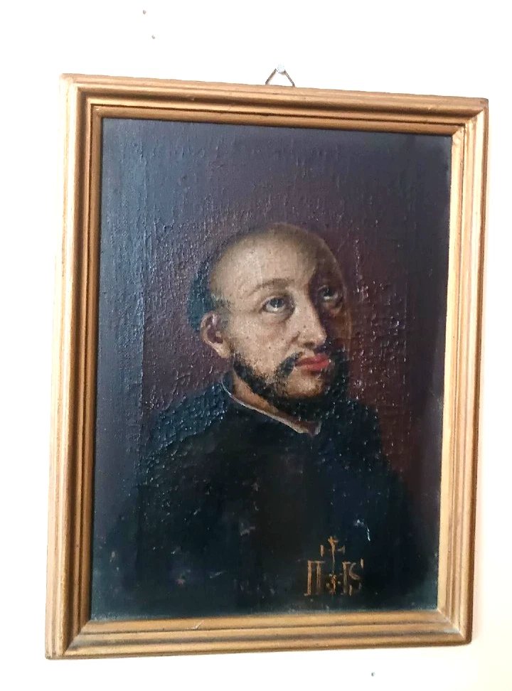 dipinto antico Sant'Ignazio di Loyola XVII \ XVIII secolo