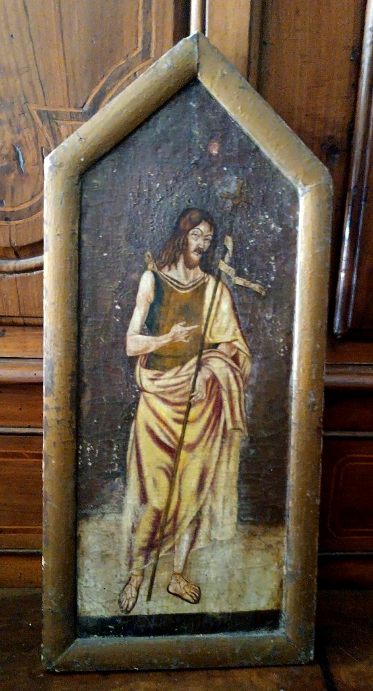 Dipinto su tavola scuola cretese XVIII secolo-San Giovanni Battista-photo-2