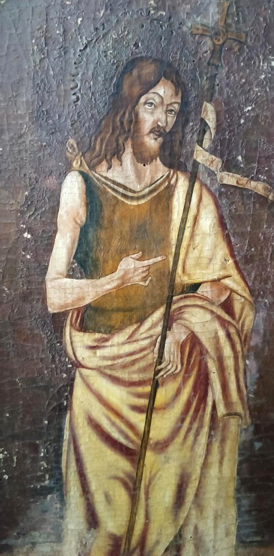 Dipinto su tavola scuola cretese XVIII secolo-San Giovanni Battista-photo-3