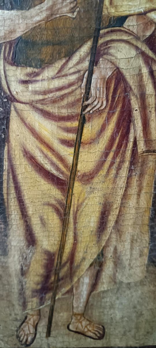 Dipinto su tavola scuola cretese XVIII secolo-San Giovanni Battista-photo-4
