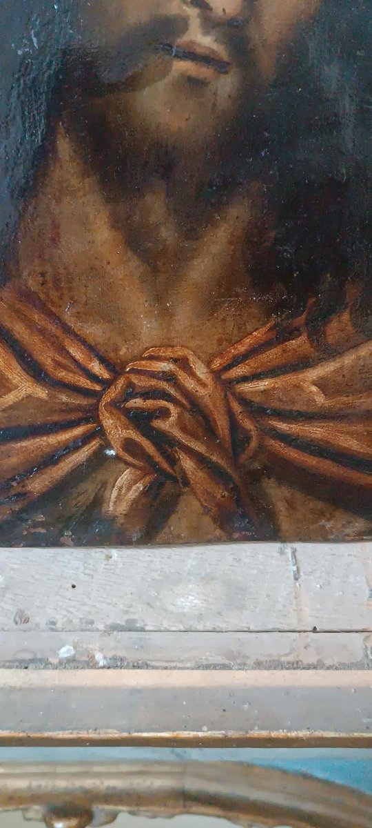 Antico dipinto su rame ,cristo Ecce homo -photo-2