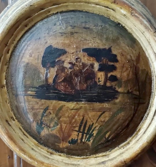 Antico dipinto su tavola tecnica ( arte povera ) venezia XVIII secolo-photo-3