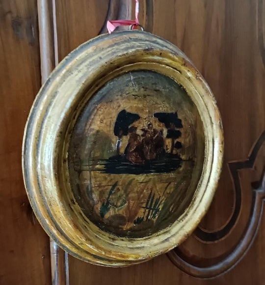 Antico dipinto su tavola tecnica ( arte povera ) venezia XVIII secolo-photo-4
